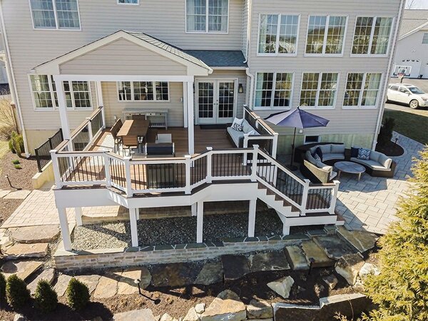 Deck cost per square foot is higher for more complex decks like this