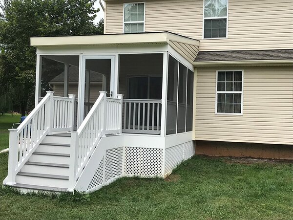 Small covered back deck