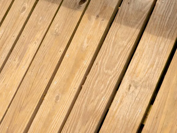 Wood decking surface